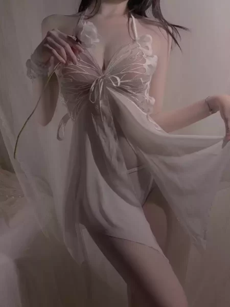 High-grade-see-through-underwear-pure-desire-sexy-suspenders-butterfly-girl-1