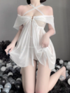 Pure-off-shoulder-strappy-halter-neck-solid-color-sling-3