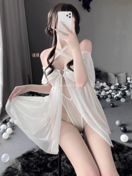 Pure-off-shoulder-strappy-halter-neck-solid-color-sling-4